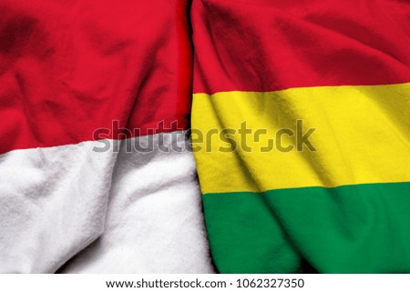 Indonesia and Bolivia flag together