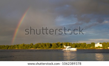 holiday river yacht cloud rainbow sky nature outdoor activity 
