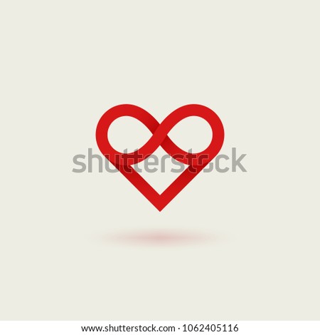 Outline gradient vector logotype of heart. Design concept of infinite heart