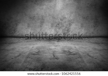 Empty floor and blank wall