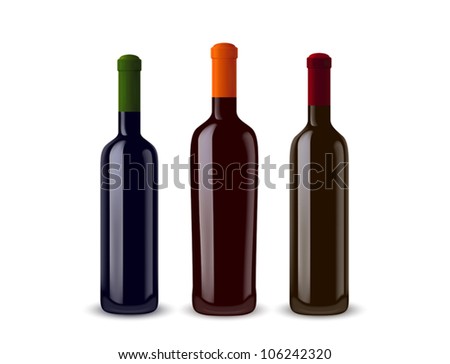 illustration of three wine bottles