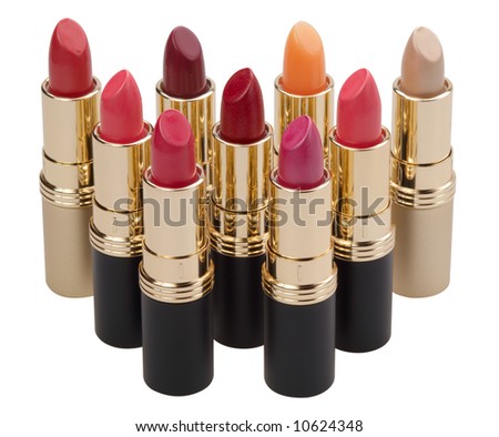 Close-up view to lipstick on white background
