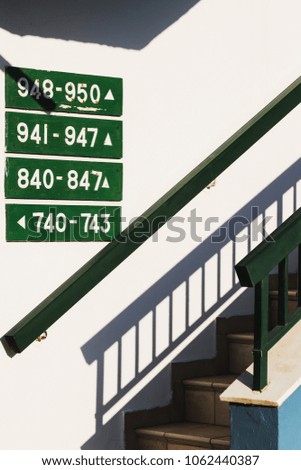 Stairs with number signs