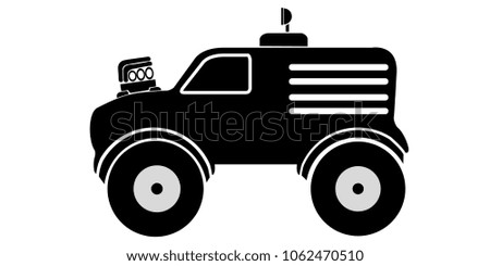 Isolated old racing truck icon