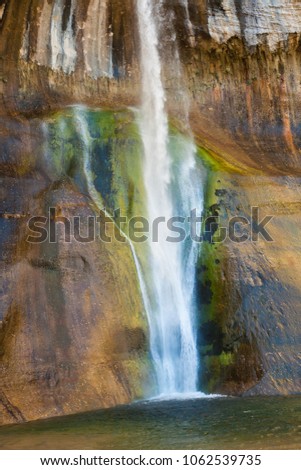 Calf Creek Falls, Viewed from Calf Creek Trail, Grand Staircase-Escalante National Monument, Utah Royalty-Free Stock Photo #1062539735