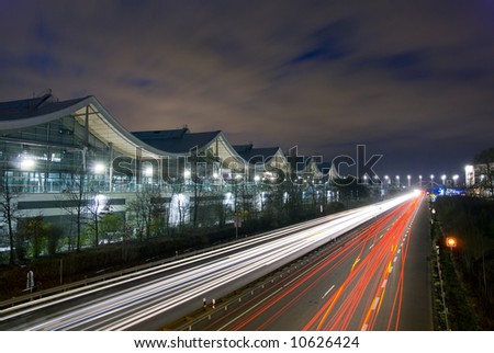 EXPO highway at night. Hannover. Germany.