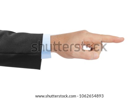 Pointing hand isolated on white background
