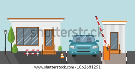 Automatic Rising Up Barrier, automatic system gate for security Royalty-Free Stock Photo #1062681251