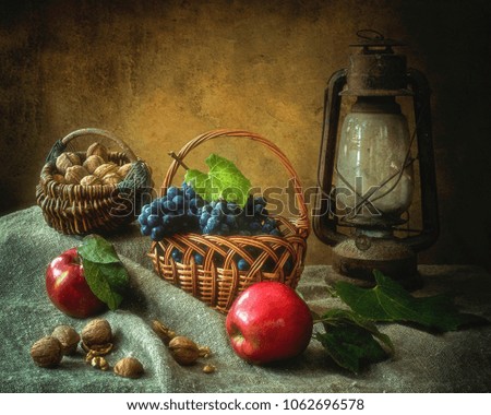 Autumn still life with fruit and vegetables