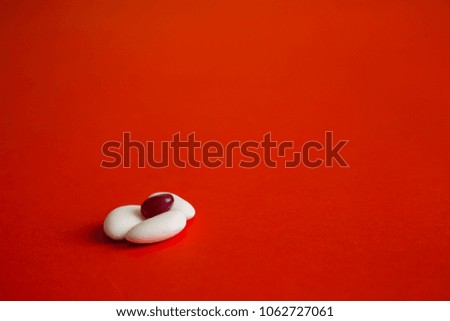 sugary almond at wedding party with colorful candies