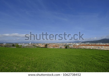 Green field in Mollet del Valles in Barcelona province in Catalonia Spain