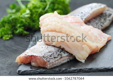 Raw fish on the table prepared for cooking
