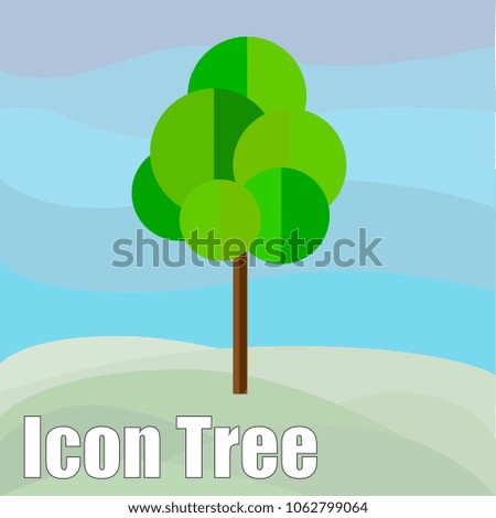 Flat tree icon. Collection of design elements for games, cartoons, illustrations and so on