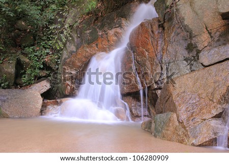 Small waterfall in forest