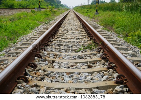 Old railroad tracks, Steel railway for trains