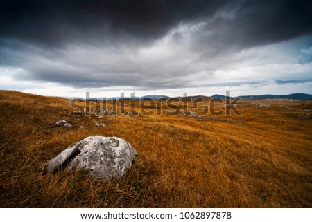 a storm in the mountains, landscape