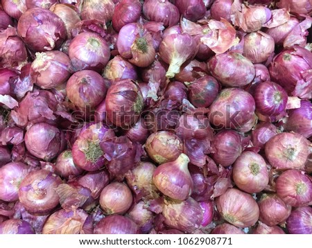 Red onions(shallot) in supermarket for sale 