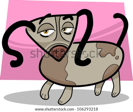cartoon doodle illustration of funny spotted dog or puppy