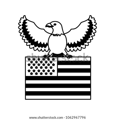 american eagle holding flag emblem national