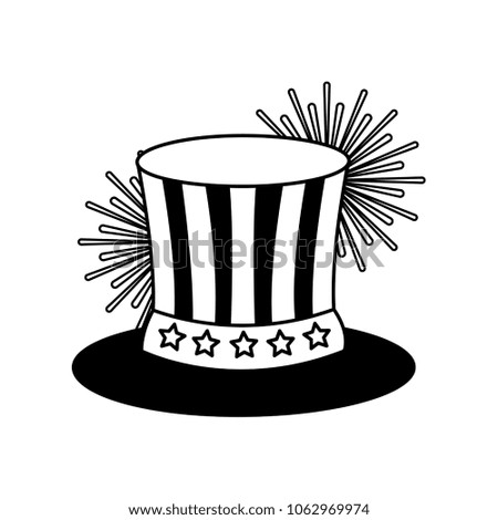 uncle sam top hat with flag united states usa fireworks