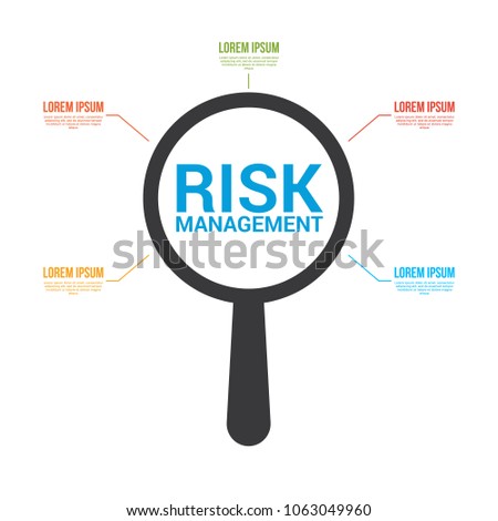 Finance Concept: Magnifying Optical Glass With Words Risk Management. Vector illustration 
