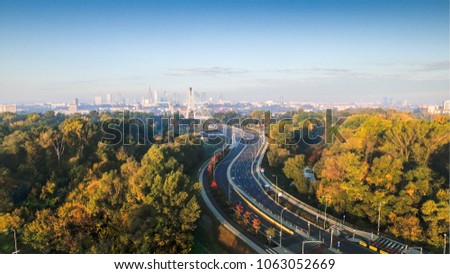 Ulica Zamoscie, Most Swietokrzyski, Panorama Warszawy z powietrza