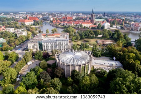 Panorama Raclawicka, widok z powietrza, panorama Wroclawia, from the sky
