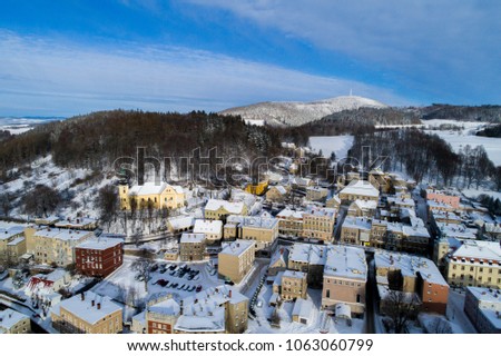 Boguszow Gorce, panorama miasta z powietrza,  from the sky