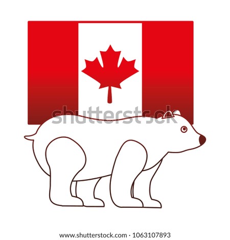 grizzly bear and flag canadian