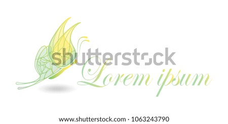 butterfly logo with an inscription