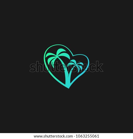 Palm Coconut Tree Icon Logo Template Design
