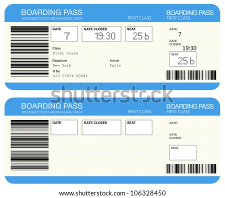 Airline boarding pass tickets Royalty-Free Stock Photo #106328450