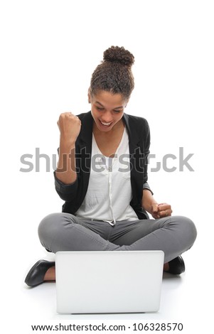 Beautiful woman and a laptop