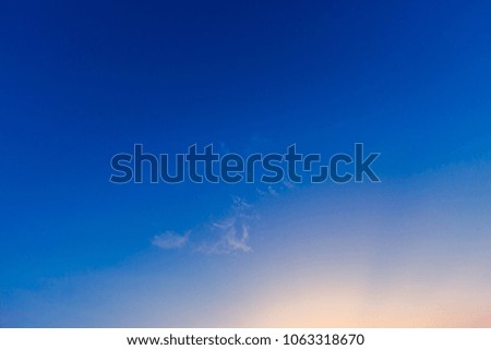 evening sky with colorful sunset cloud  on twilight in summer