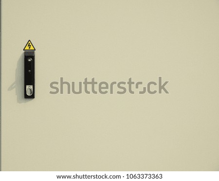 electrical cabinet texture with warning signs