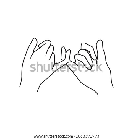 Pinky promise vector illustration Royalty-Free Stock Photo #1063391993