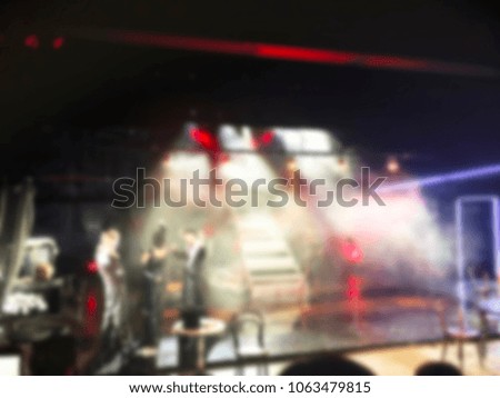 Abstract blurred background. Performance on stage with blur effect.
