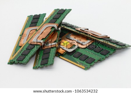 High performance DDR RAM memory module isolated on white background