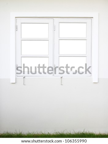 window on white wall background