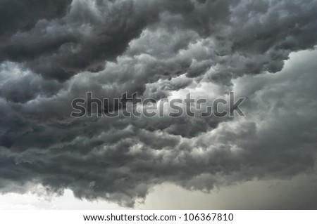 Background of storm clouds before a thunder-storm Royalty-Free Stock Photo #106367810