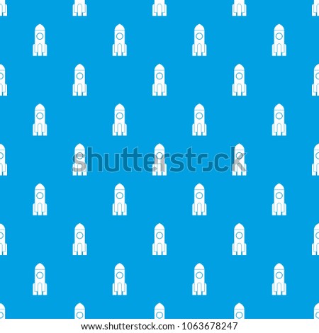 Rocket pattern repeat seamless in blue color for any design. geometric illustration