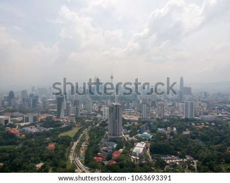 Aerial view of Kuala Lumpur City of Malaysia