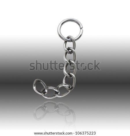 Letter " J " alphabet chain  (Clipping Path)
