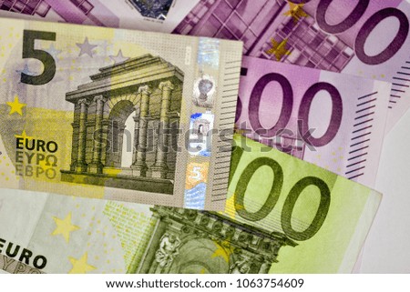 Close-up Euro currency note, European Union currency