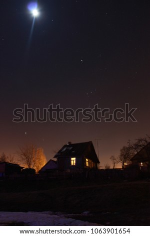 lonely house at night