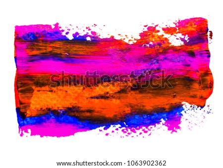 Abstract art background hand drawn acrylic painting. Brushstrokes colorful texture acrylic paint on canvas. picture for artwork design. Modern contemporary art.