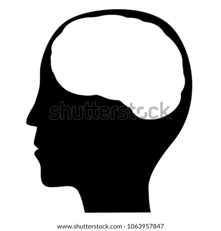 Human head with space for writing the text, human brain, illustration of male head with ideas