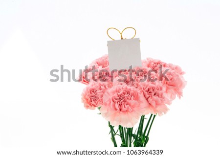 Happy Mother's Day, carnations representing mothers are in full bloom, and pink carnations are sent.
