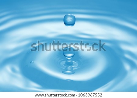 water surface with splash made by droplet
