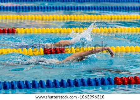 Front crawl NK Games in swimming pool Hofbad (den Haag) Netherlands